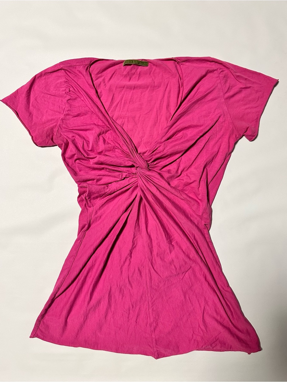 Velvet Women's Hot Pink Twist-Front Short Sleeve Tee
